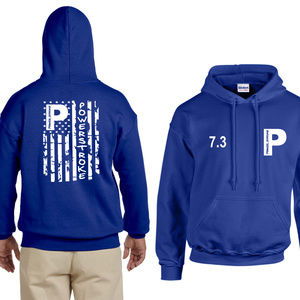 (2) 2xl Custom P-Stroke Hoodies Red and Blue